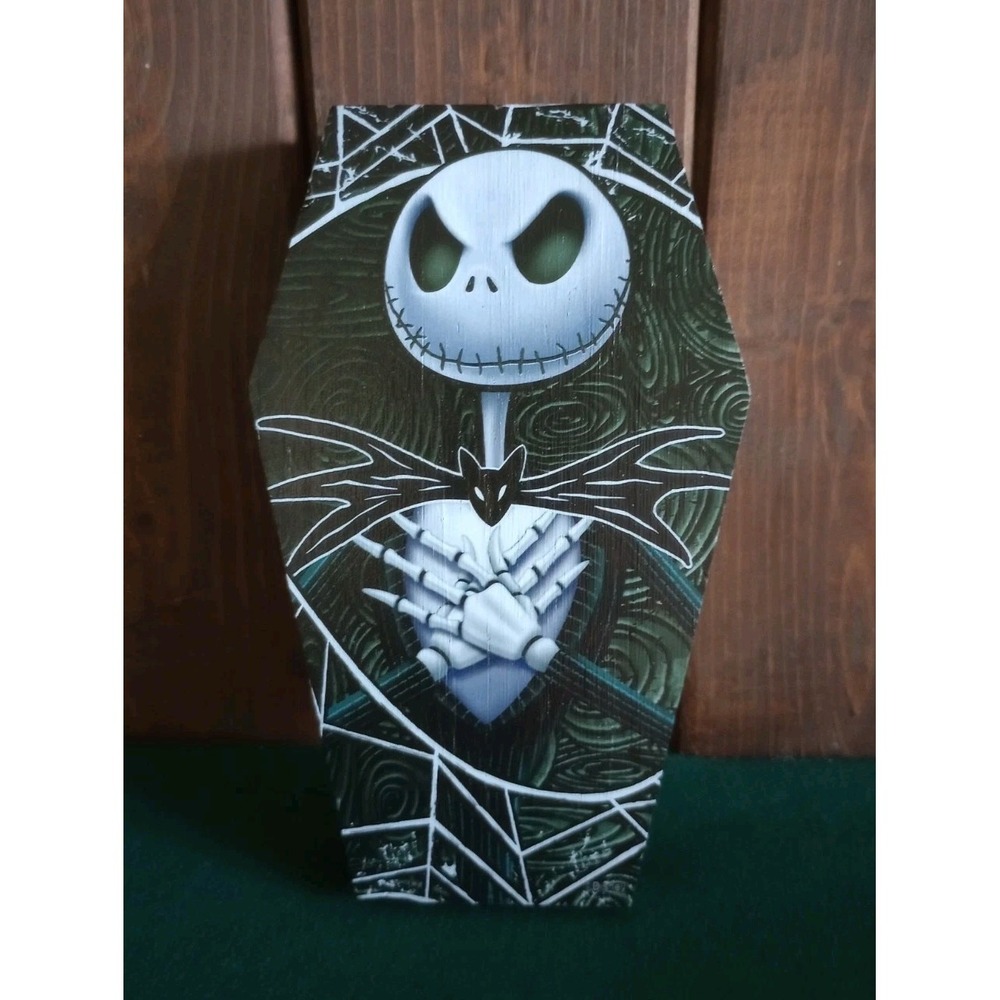 Nightmare Before Christmas Jack Scully Coffin Wooden Block Decor